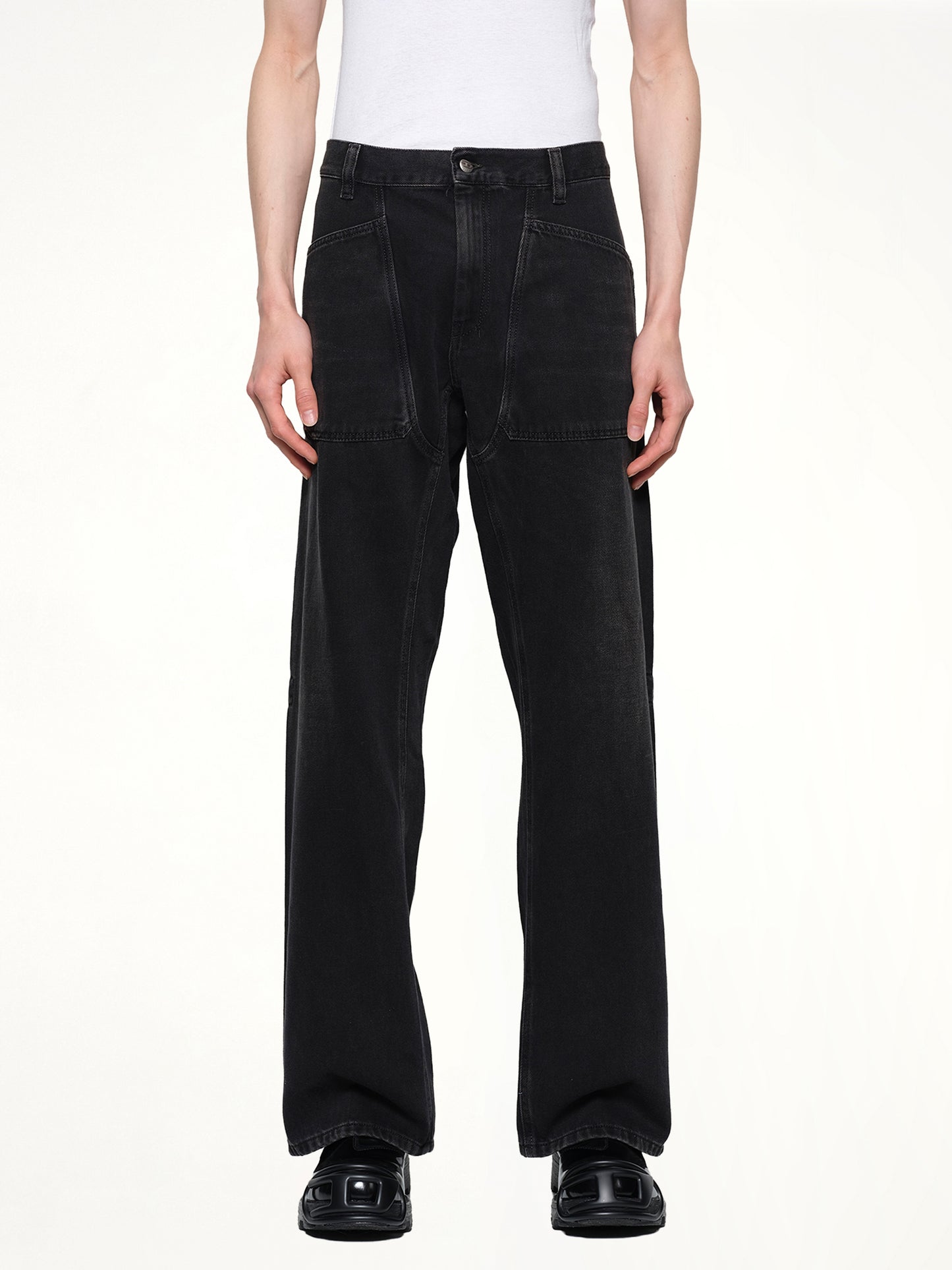 D-ZETA Relaxed Jeans in Black/Dark Grey