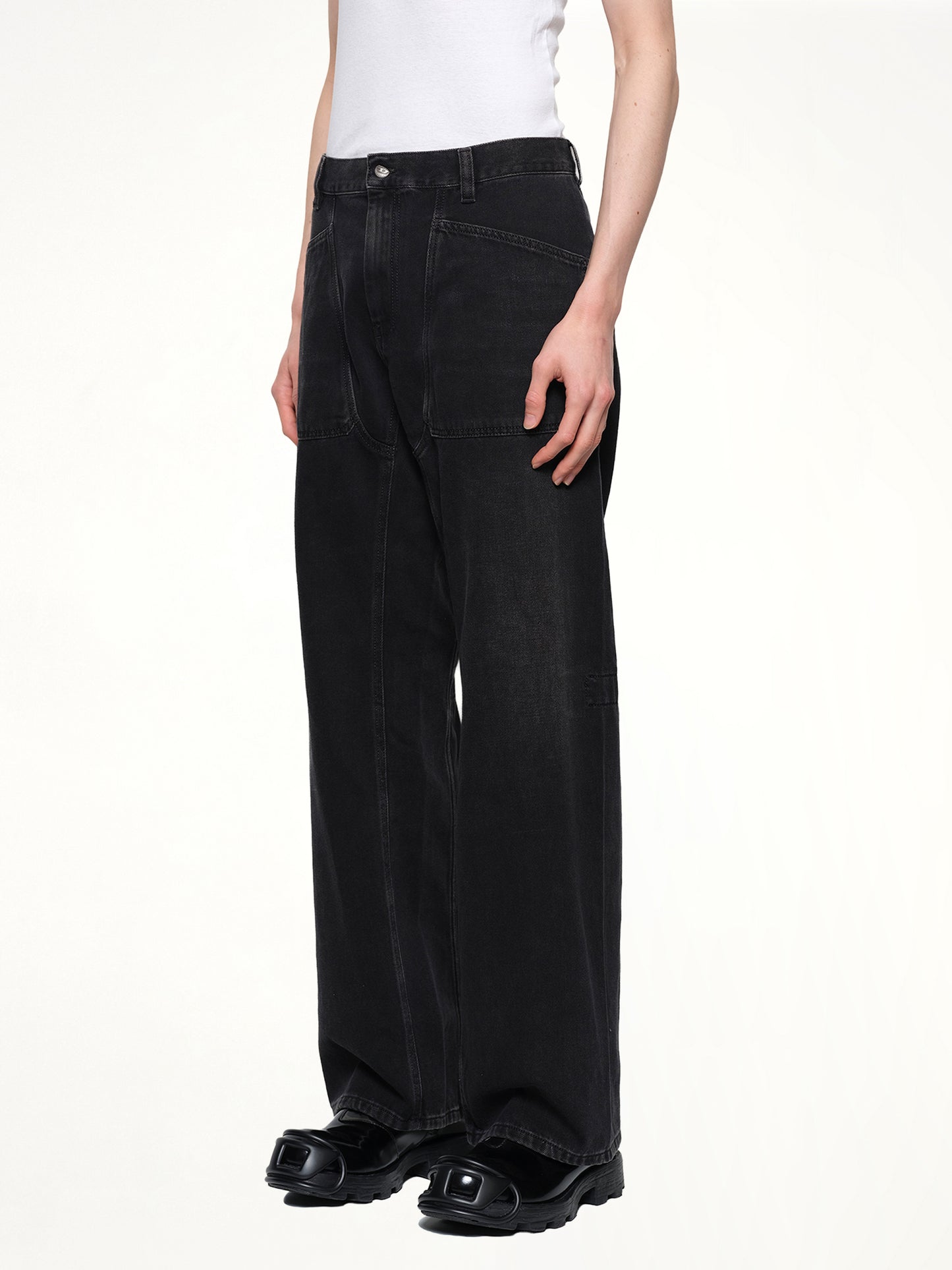 D-ZETA Relaxed Jeans in Black/Dark Grey