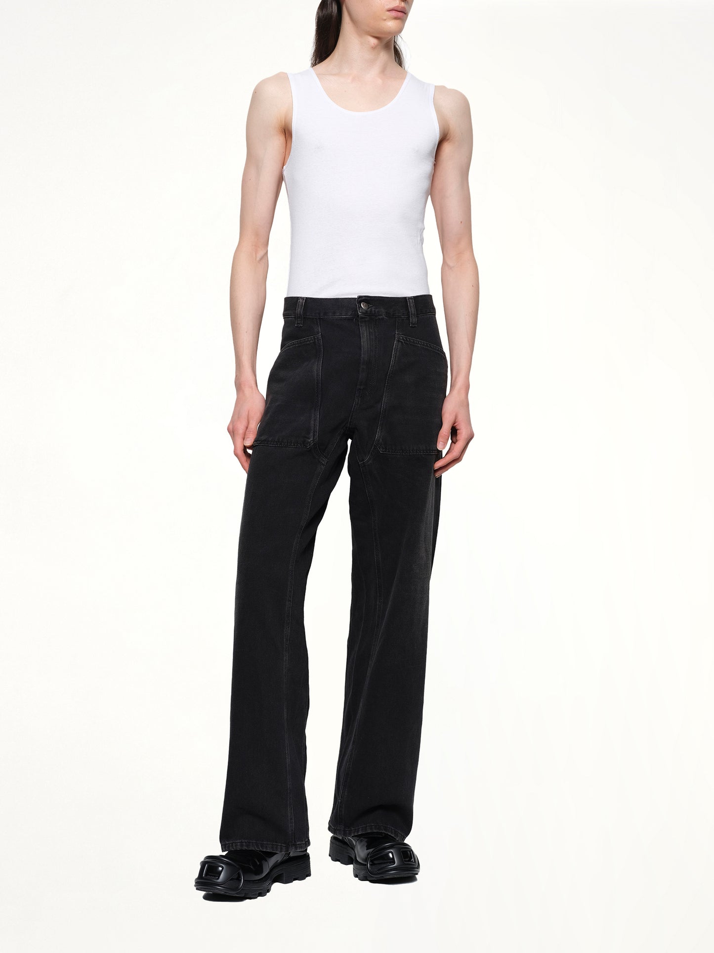 D-ZETA Relaxed Jeans in Black/Dark Grey