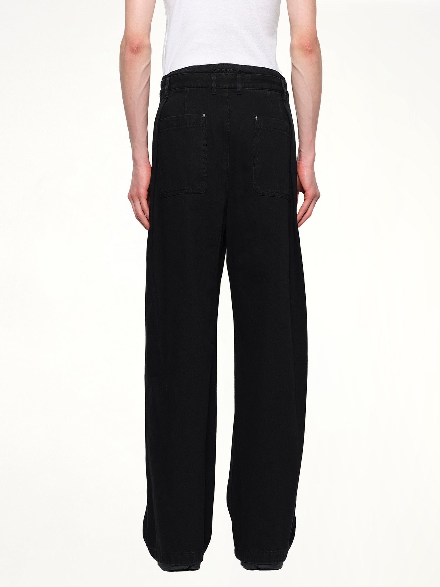 Single Pleat Jeans in Black