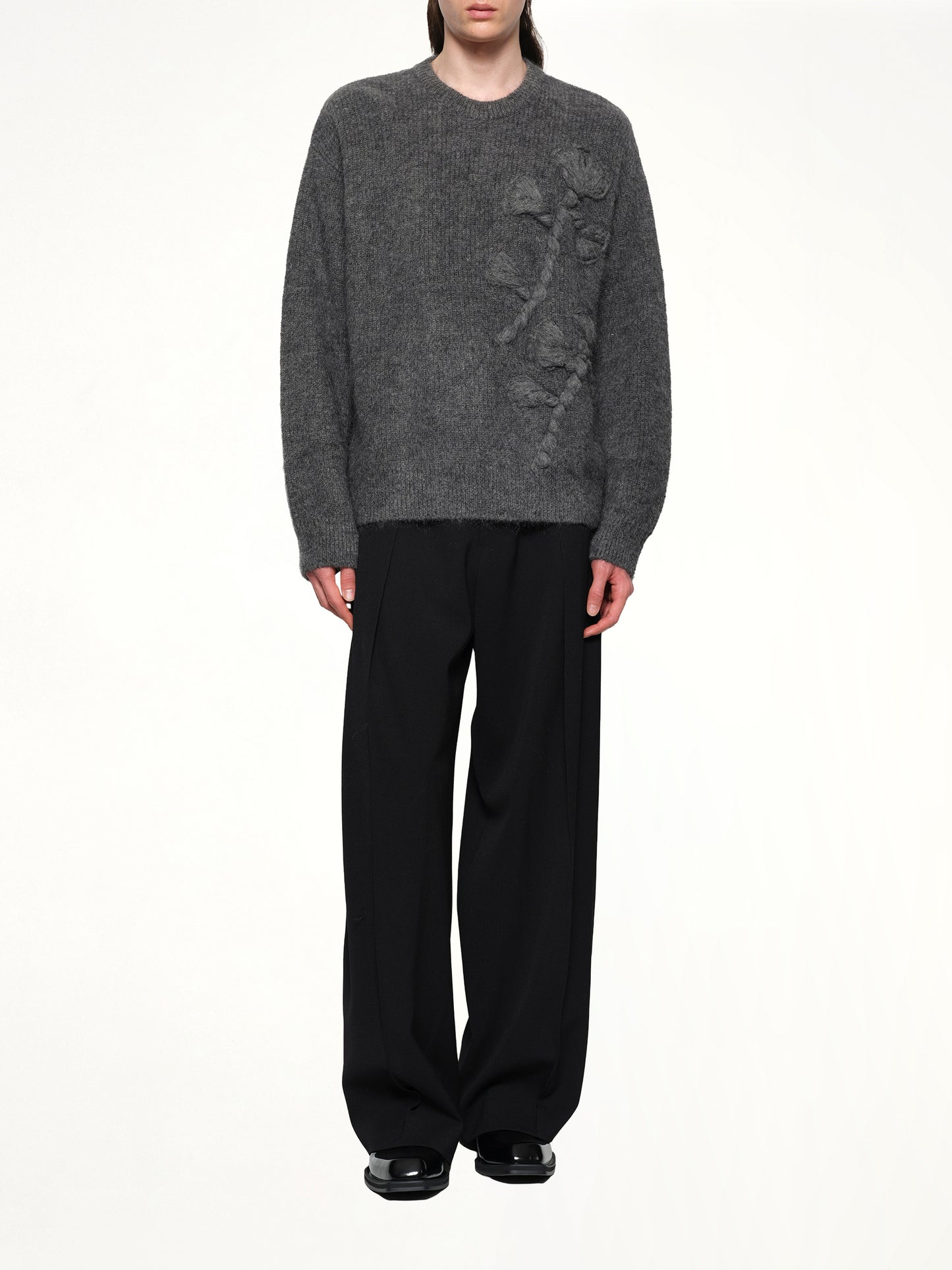 Flower Sweater in Grey