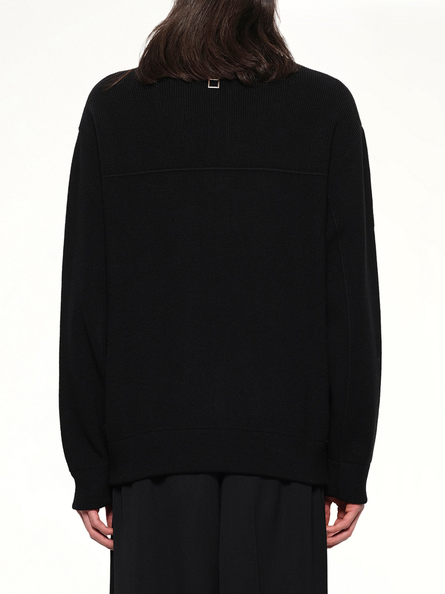Zipped Knit Sweater in Black