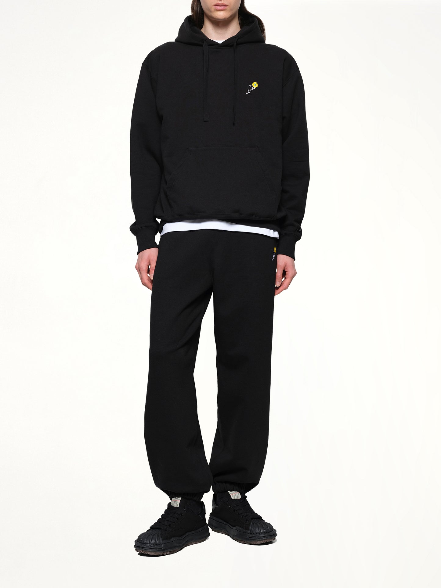 Floral Embroidered Sweatpant in Black