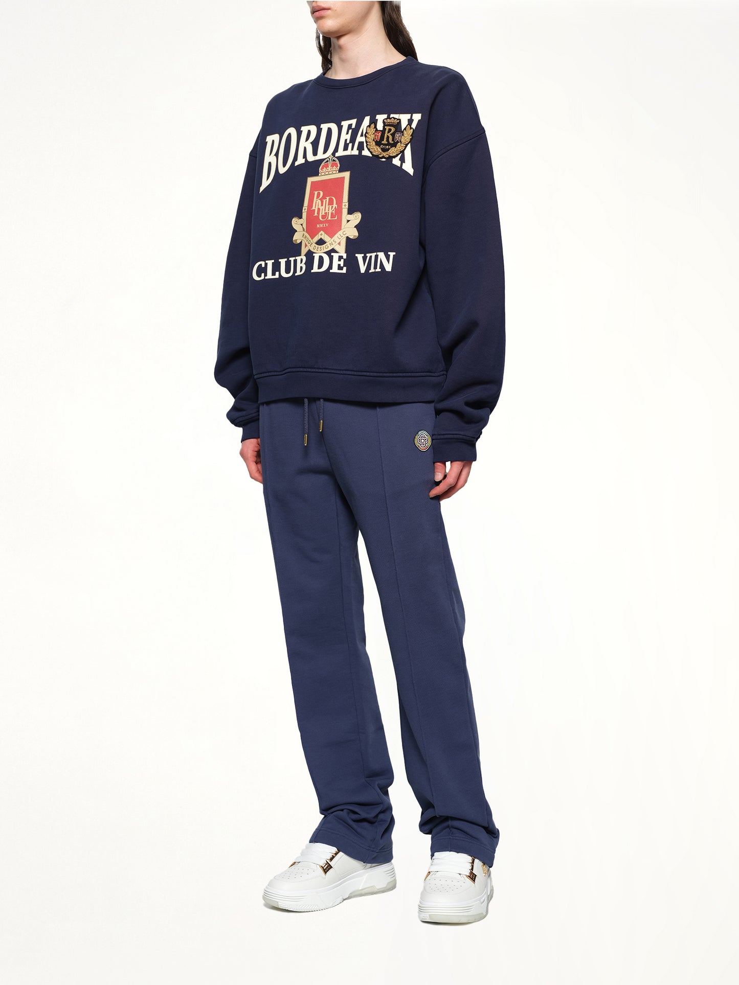 Patch Open Hem Jogger in Navy