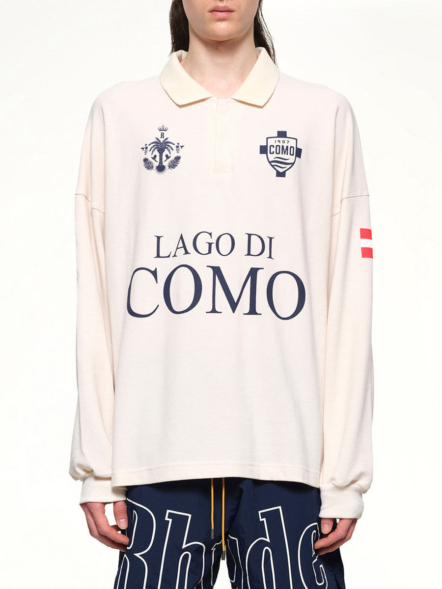 FC Como Pique Polo in White