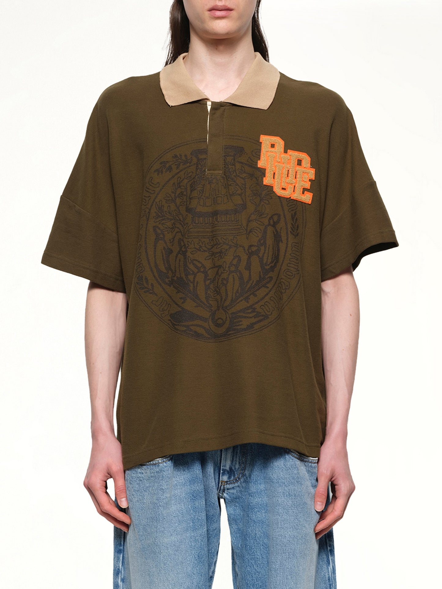 Scramble Logo Stamp Polo in Green