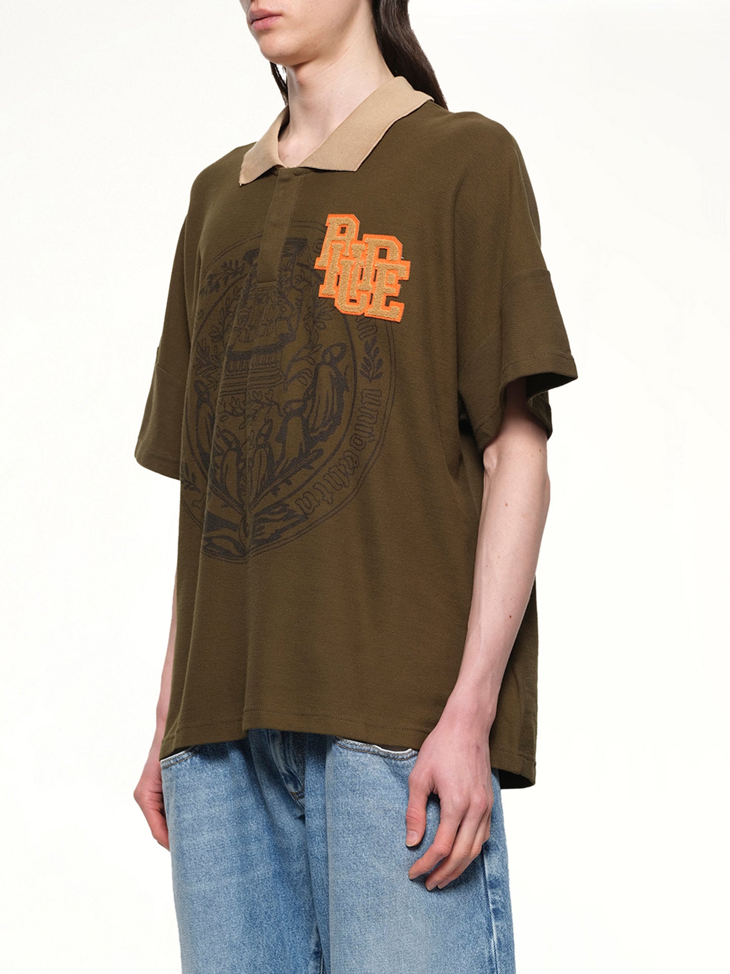 Scramble Logo Stamp Polo in Green