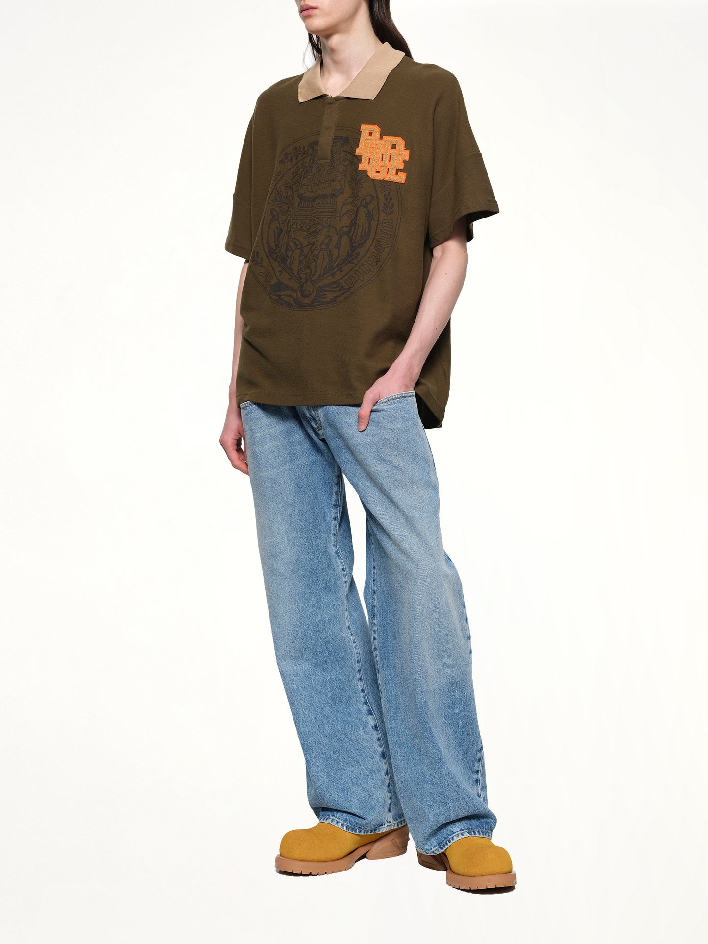 Scramble Logo Stamp Polo in Green