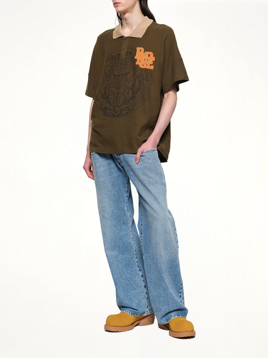 Scramble Logo Stamp Polo in Green