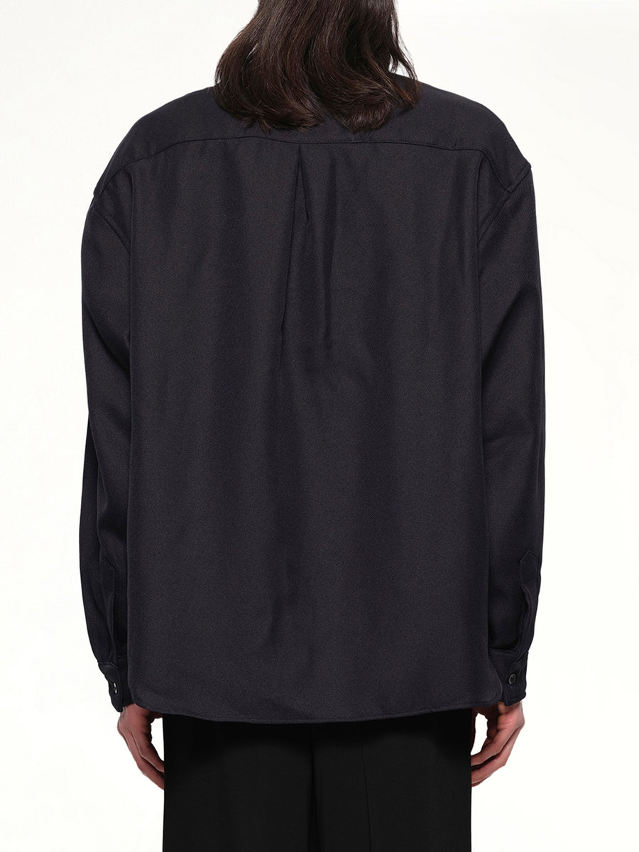 Boxy LS Work Shirt in Black