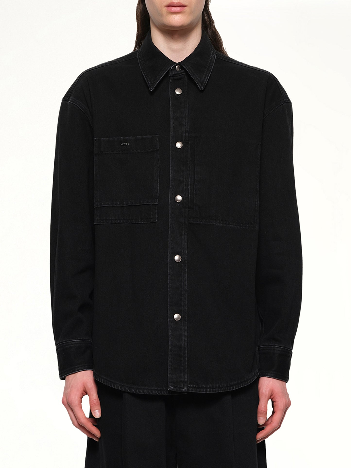 City Graphic Denim Shirt in Black