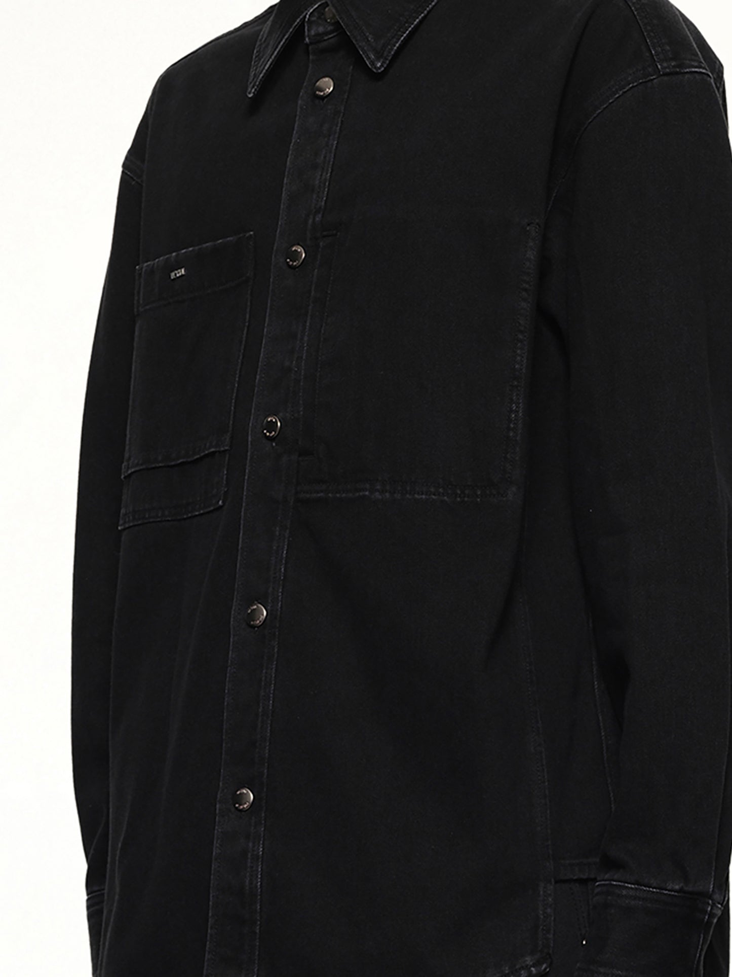 City Graphic Denim Shirt in Black