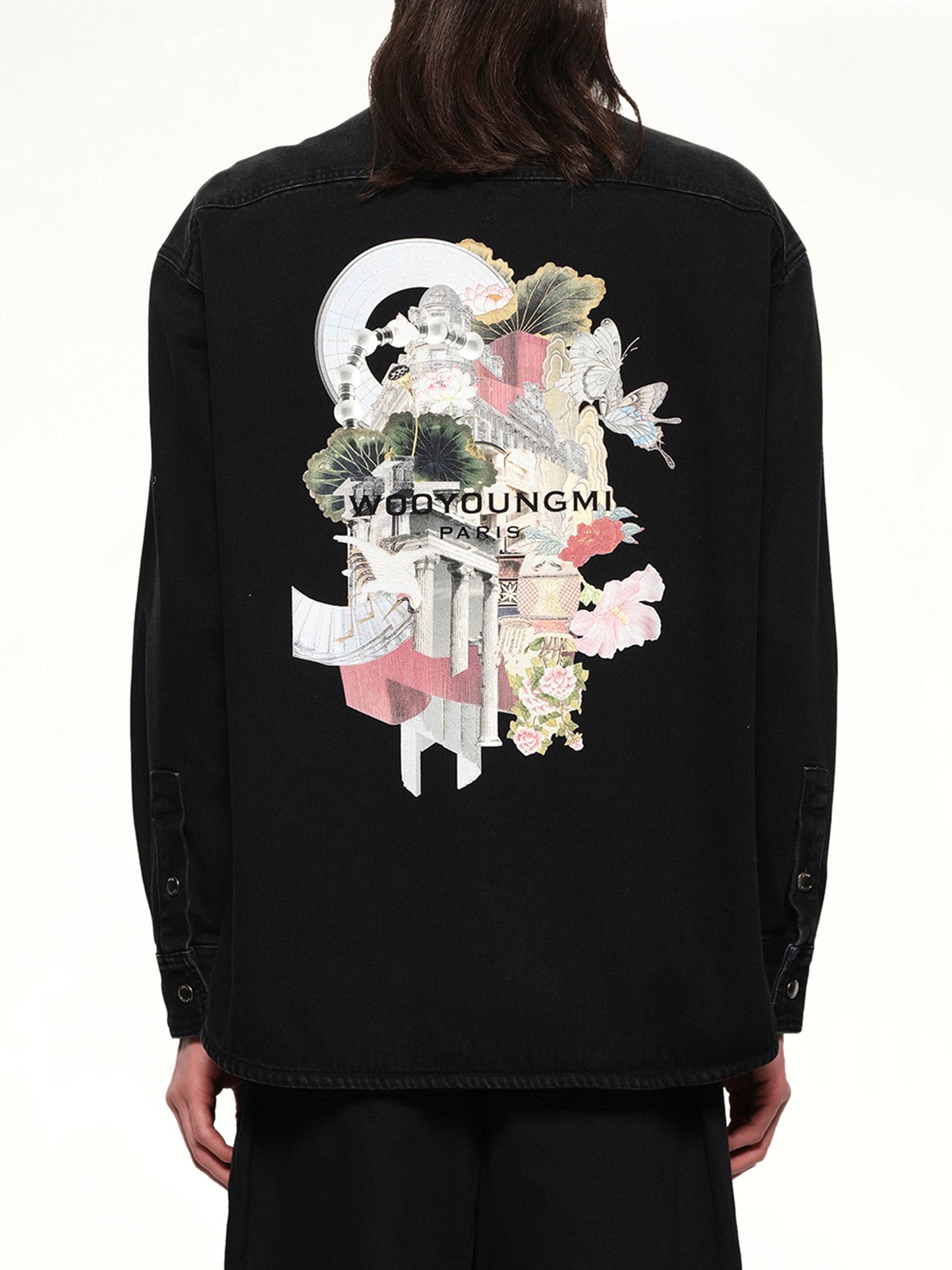 City Graphic Denim Shirt in Black