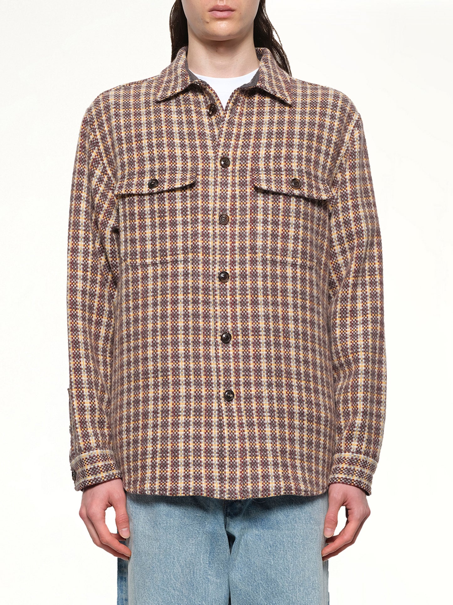 Double Pocket Shirt Jacket in Minicheck