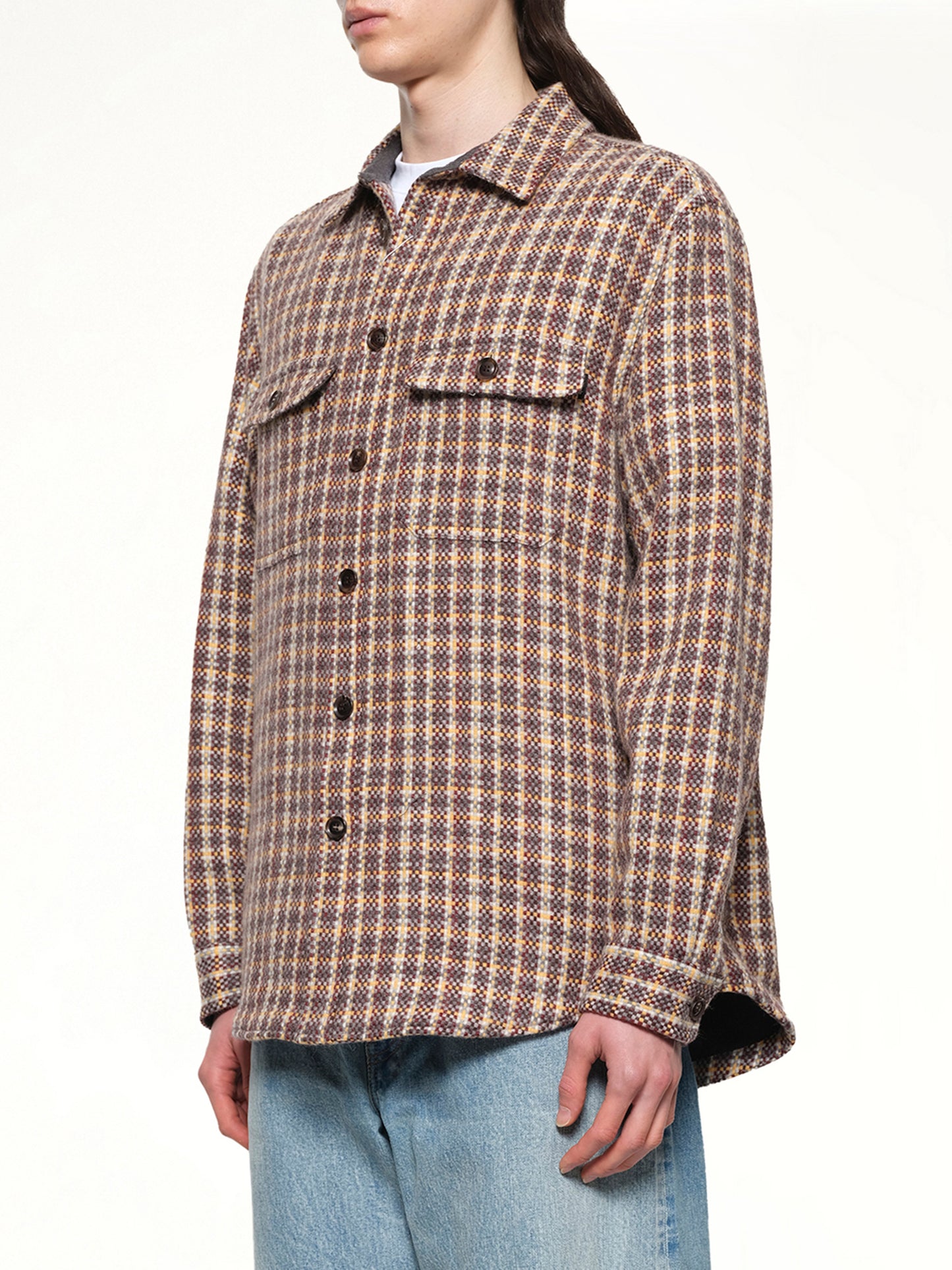 Double Pocket Shirt Jacket in Minicheck