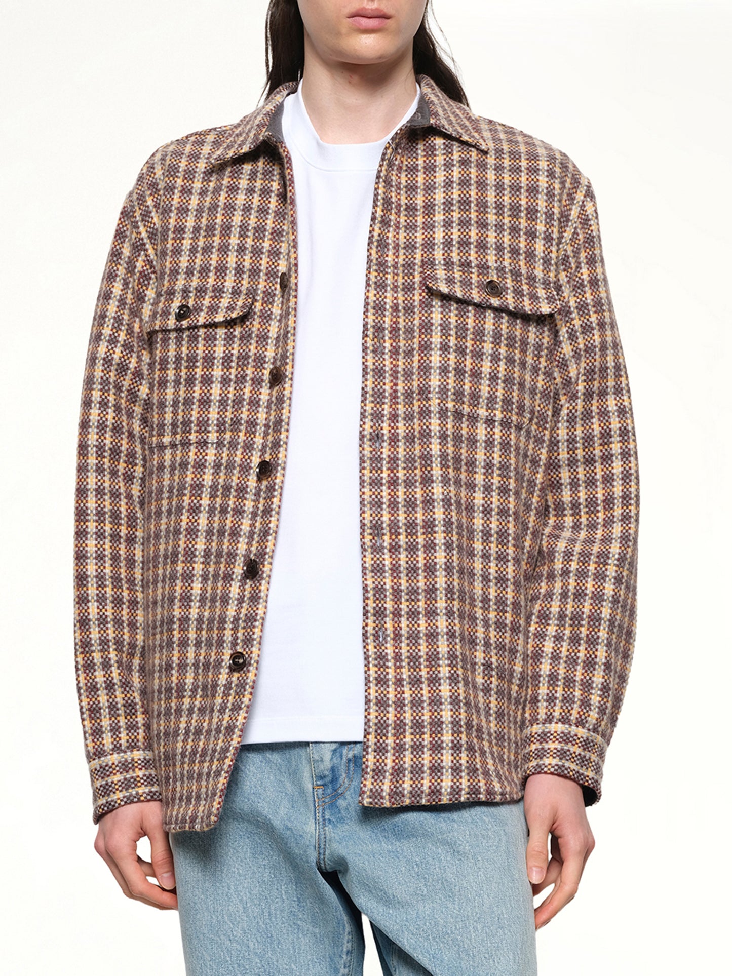 Double Pocket Shirt Jacket in Minicheck