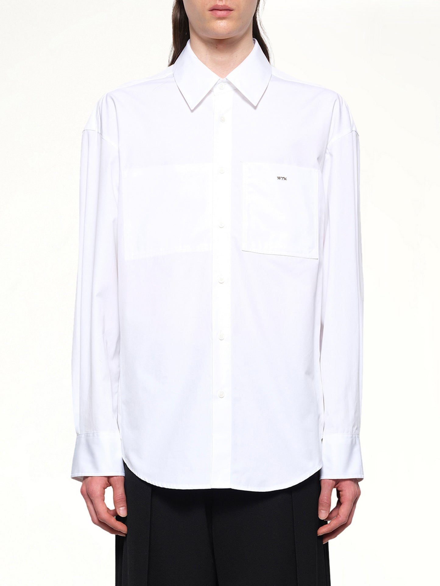 Logo Button Up Shirt in White