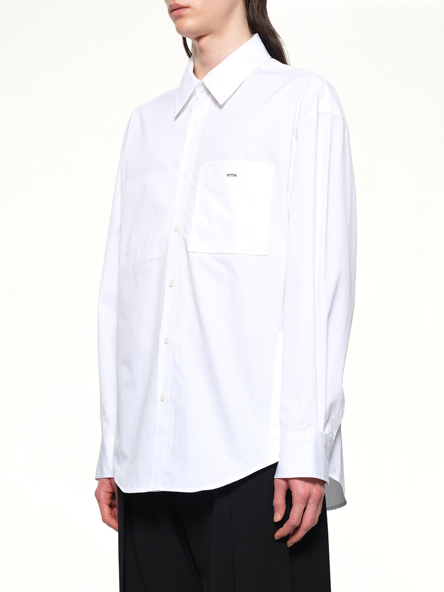 Logo Button Up Shirt in White