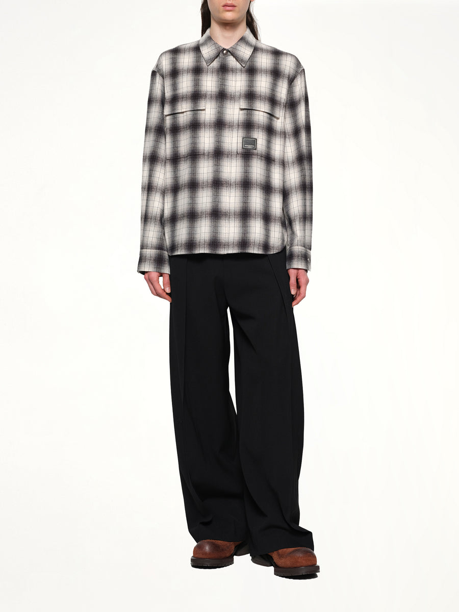 Logo Patch Check Shirt in Black
