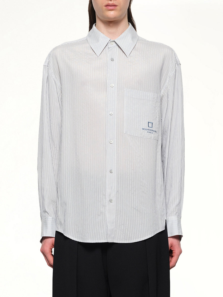 Stripe Button Up Shirt in Blue