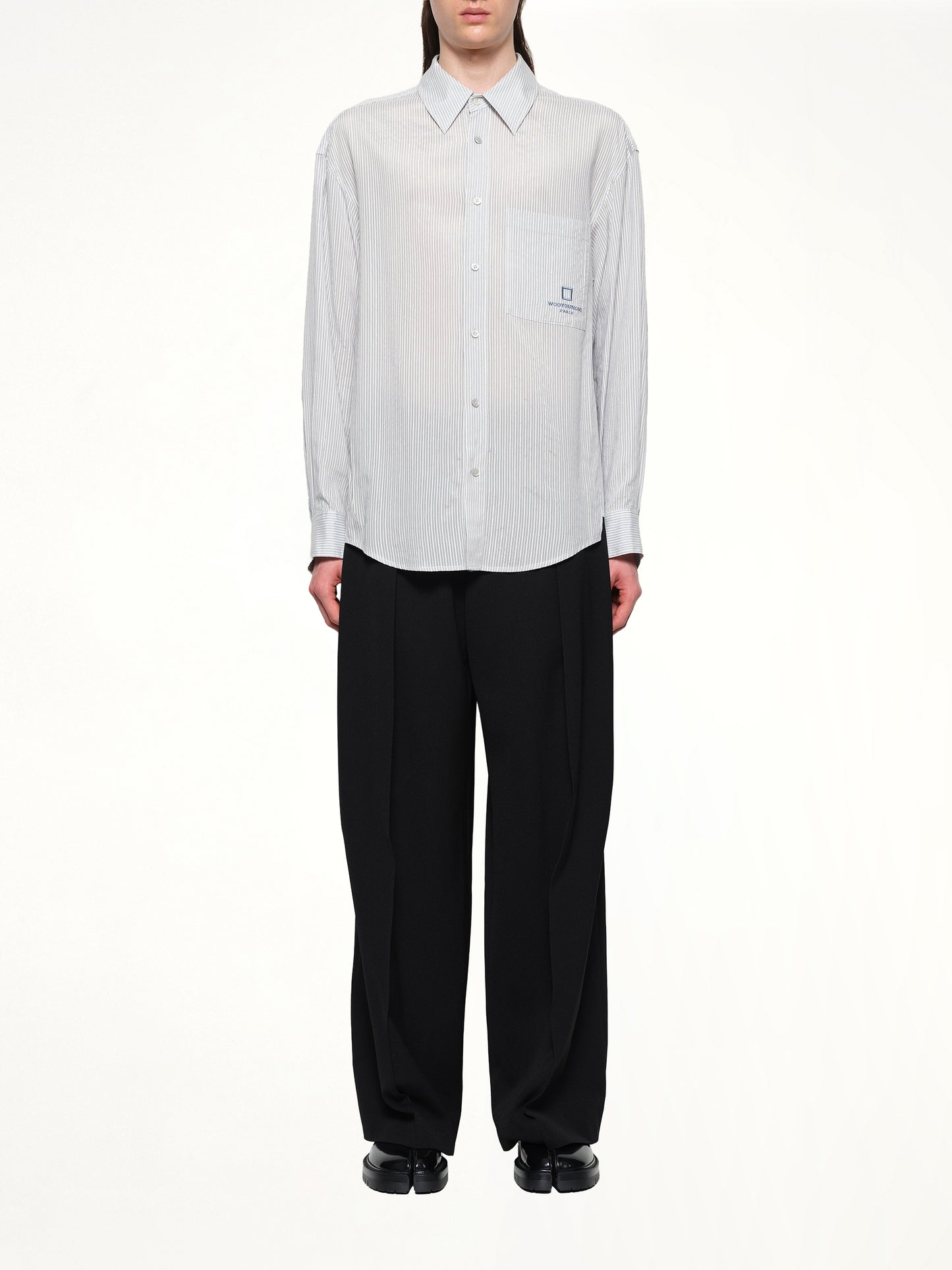 Stripe Button Up Shirt in Blue