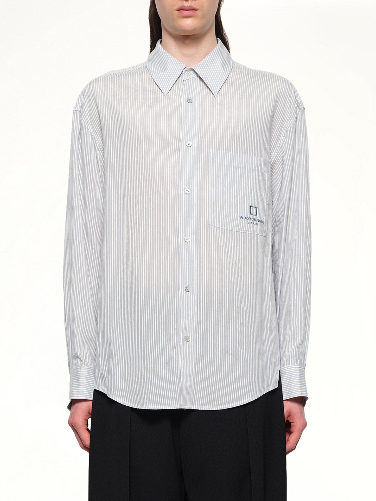 Stripe Button Up Shirt in Blue