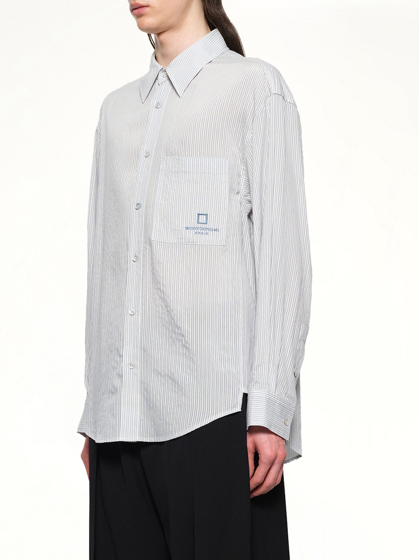 Stripe Button Up Shirt in Blue