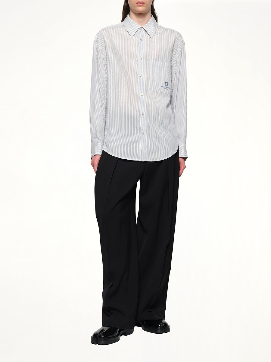 Stripe Button Up Shirt in Blue