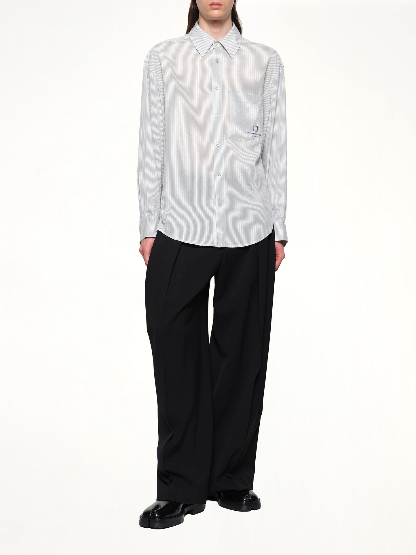 Stripe Button Up Shirt in Blue