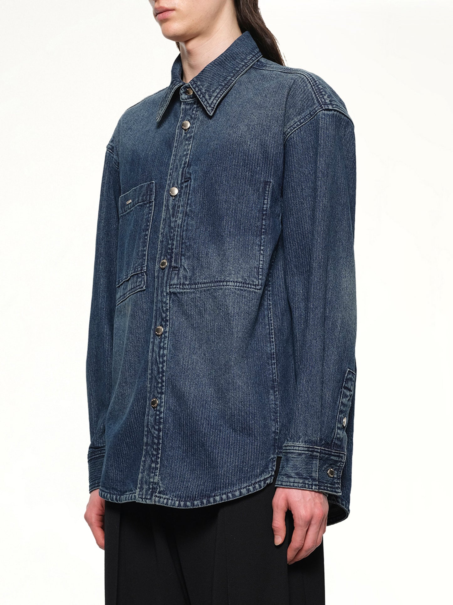 Logo Denim Shirt in Blue