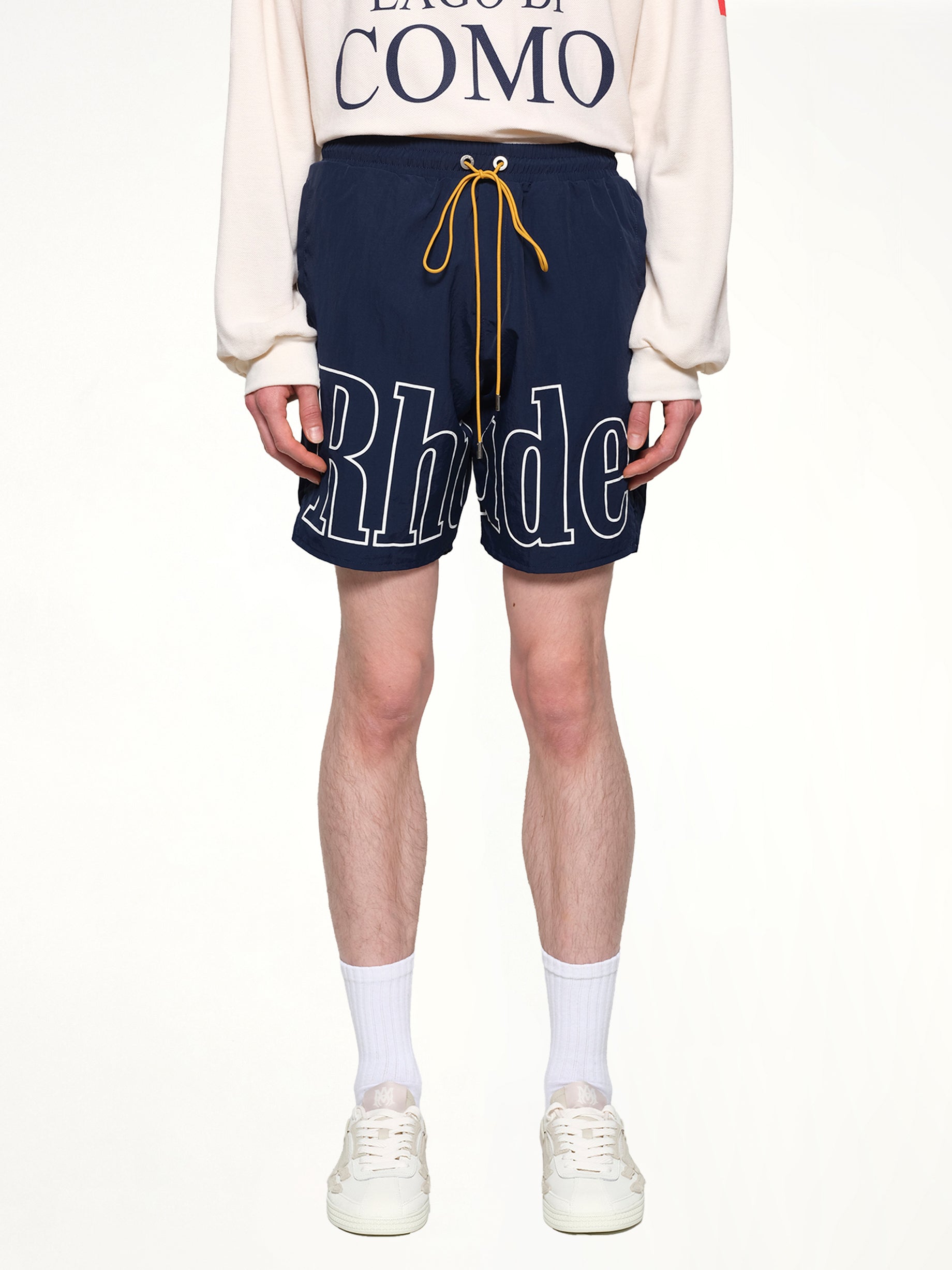 Rhude Logo Shorts in Navy