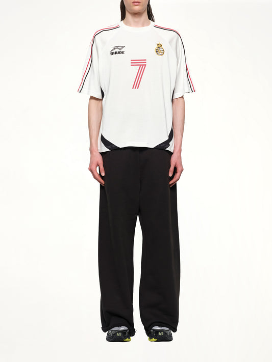 Lundun Soccer Jersey in White/Black/Red