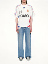 Rhude 27 Jersey in Off White/Navy/Red