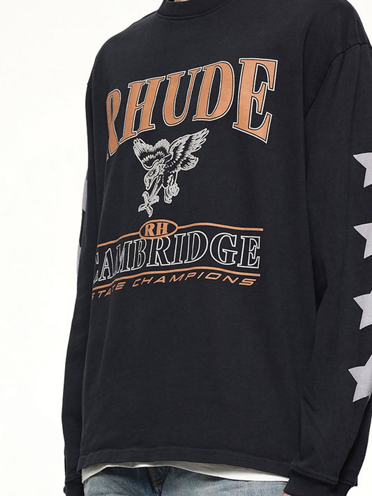 Cambridge State Champs LS T-Shirt in Vintage Black