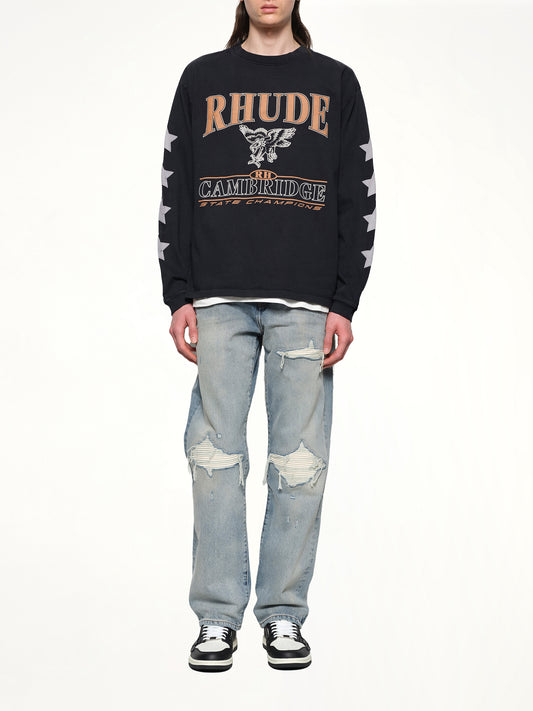 Cambridge State Champs LS T-Shirt in Vintage Black