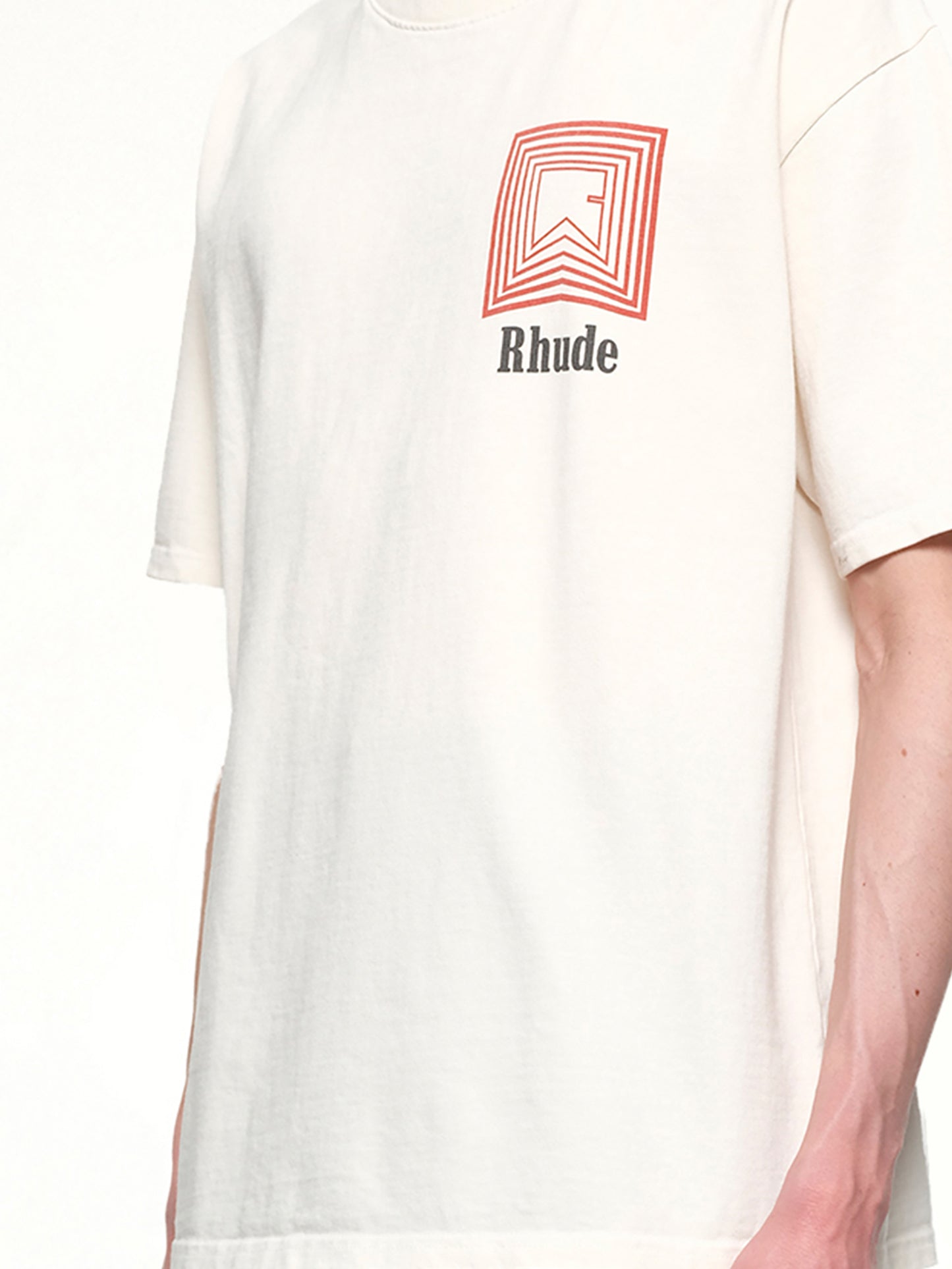 Chevron Logo Repeat T-Shirt in Vintage White