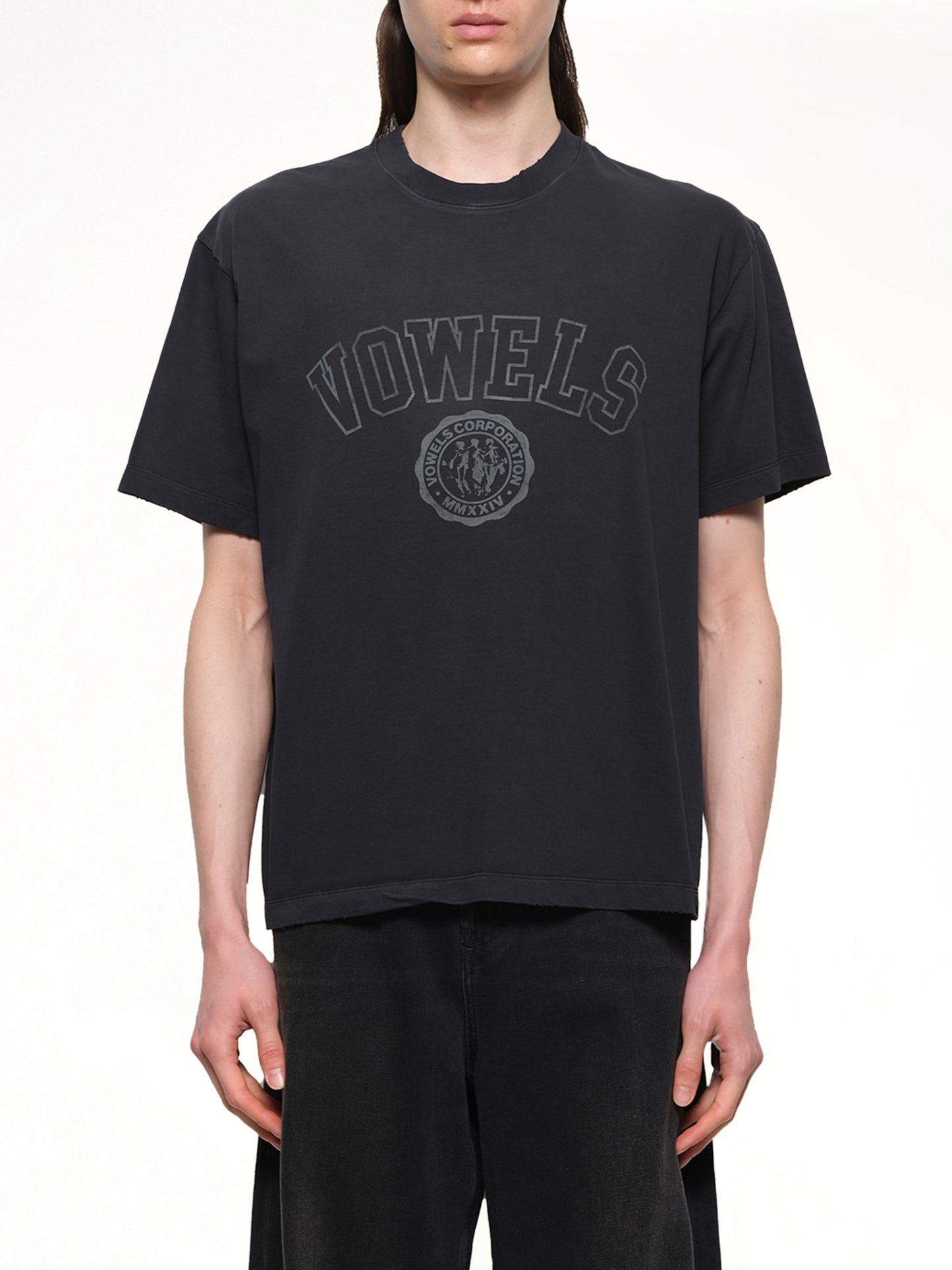 Faded Collegiate T-Shirt in Black