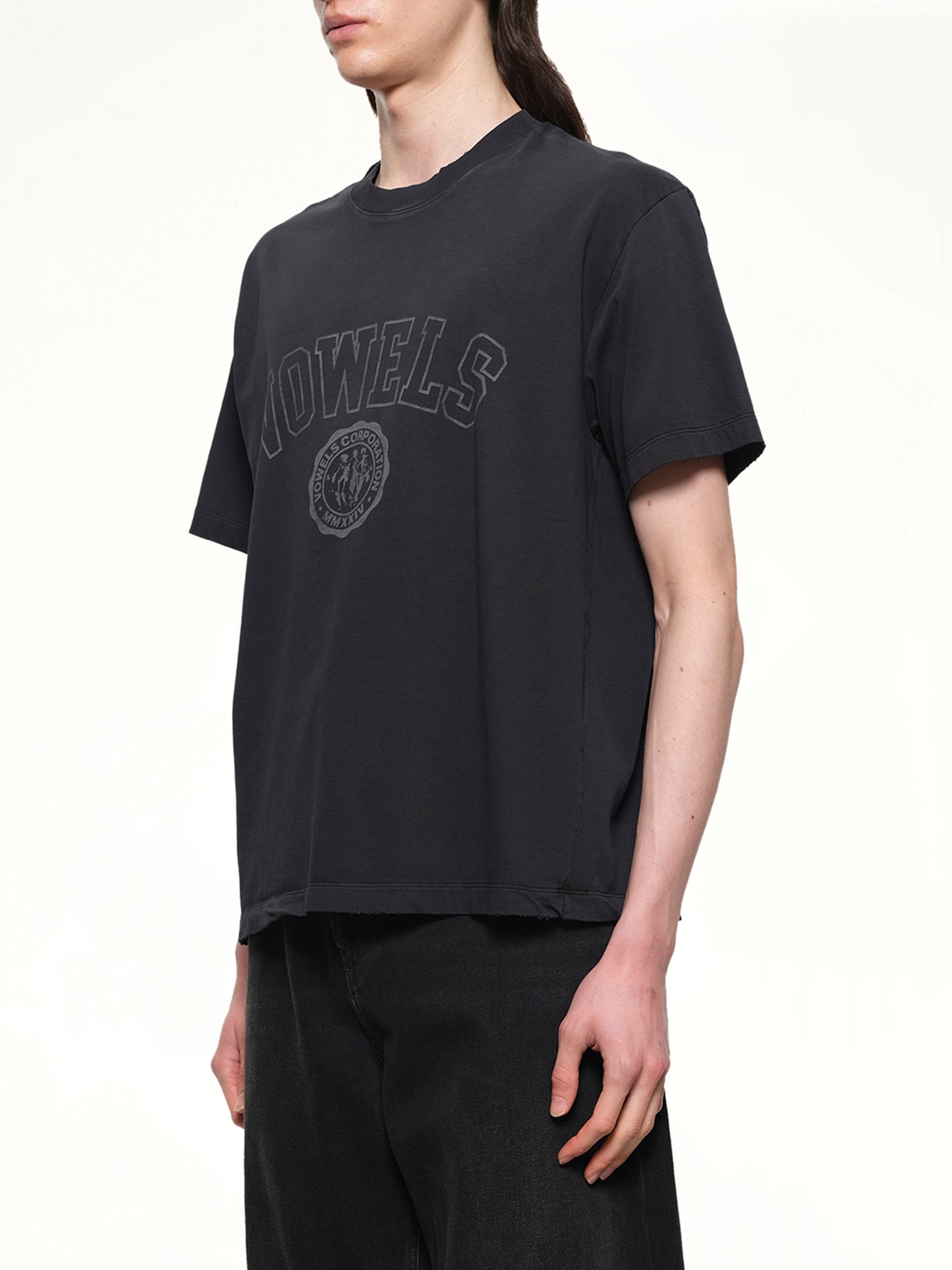 Faded Collegiate T-Shirt in Black