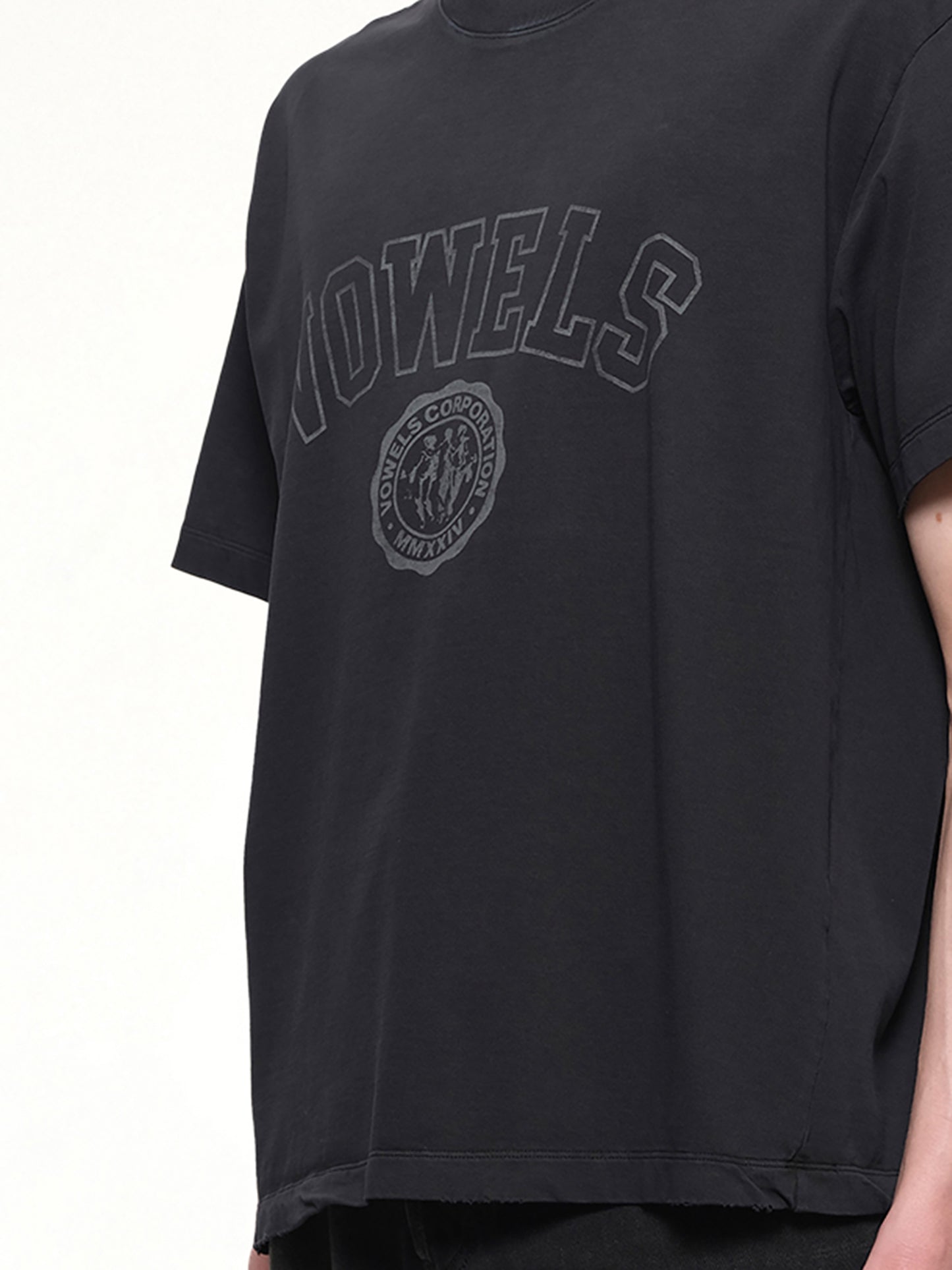 Faded Collegiate T-Shirt in Black