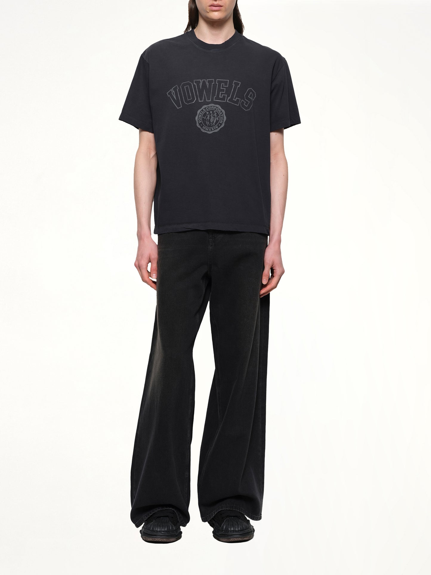 Faded Collegiate T-Shirt in Black