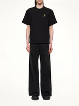 Floral Embroidered T-Shirt in Black