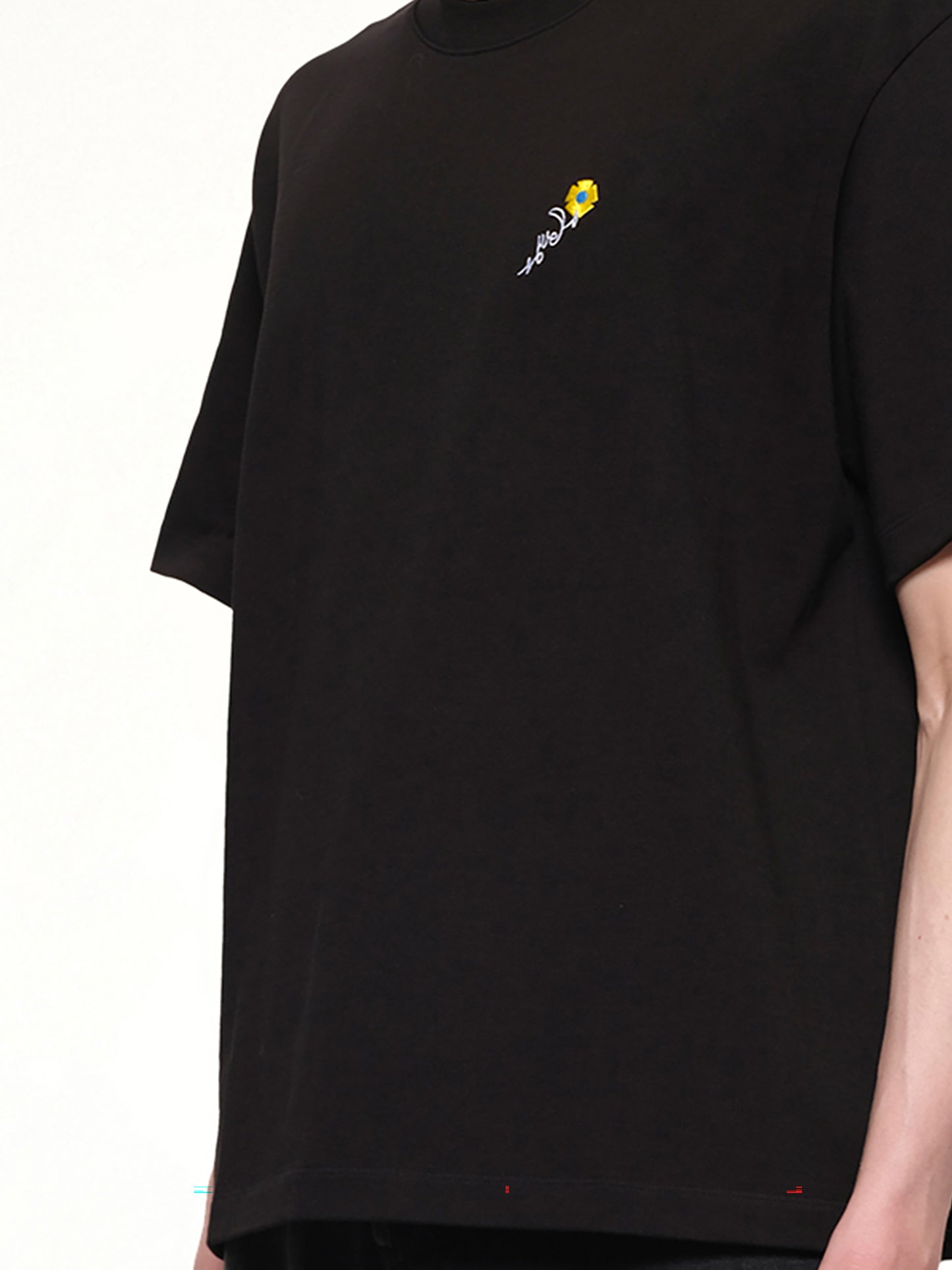 Floral Embroidered T-Shirt in Black