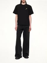 Floral Embroidered T-Shirt in Black