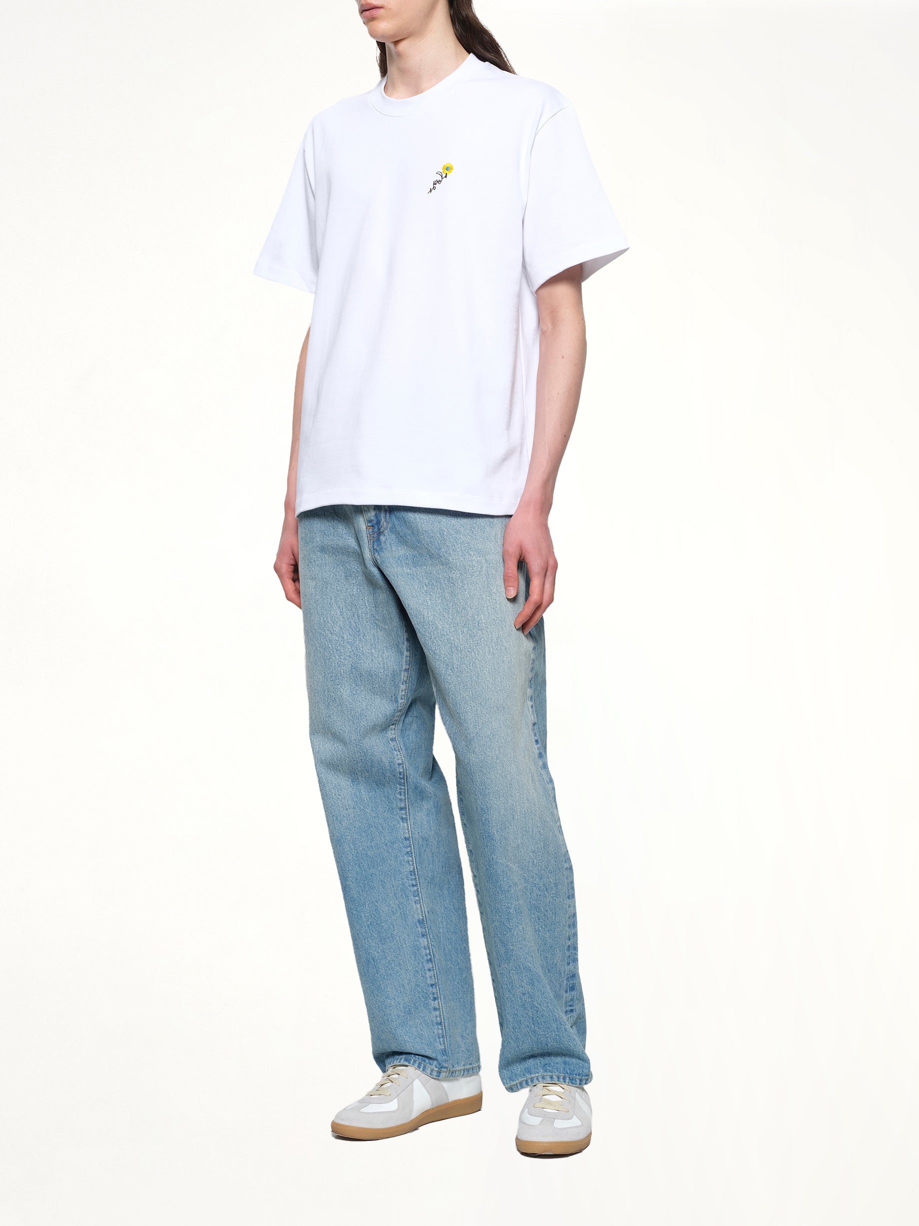 Floral Embroidered T-Shirt in White
