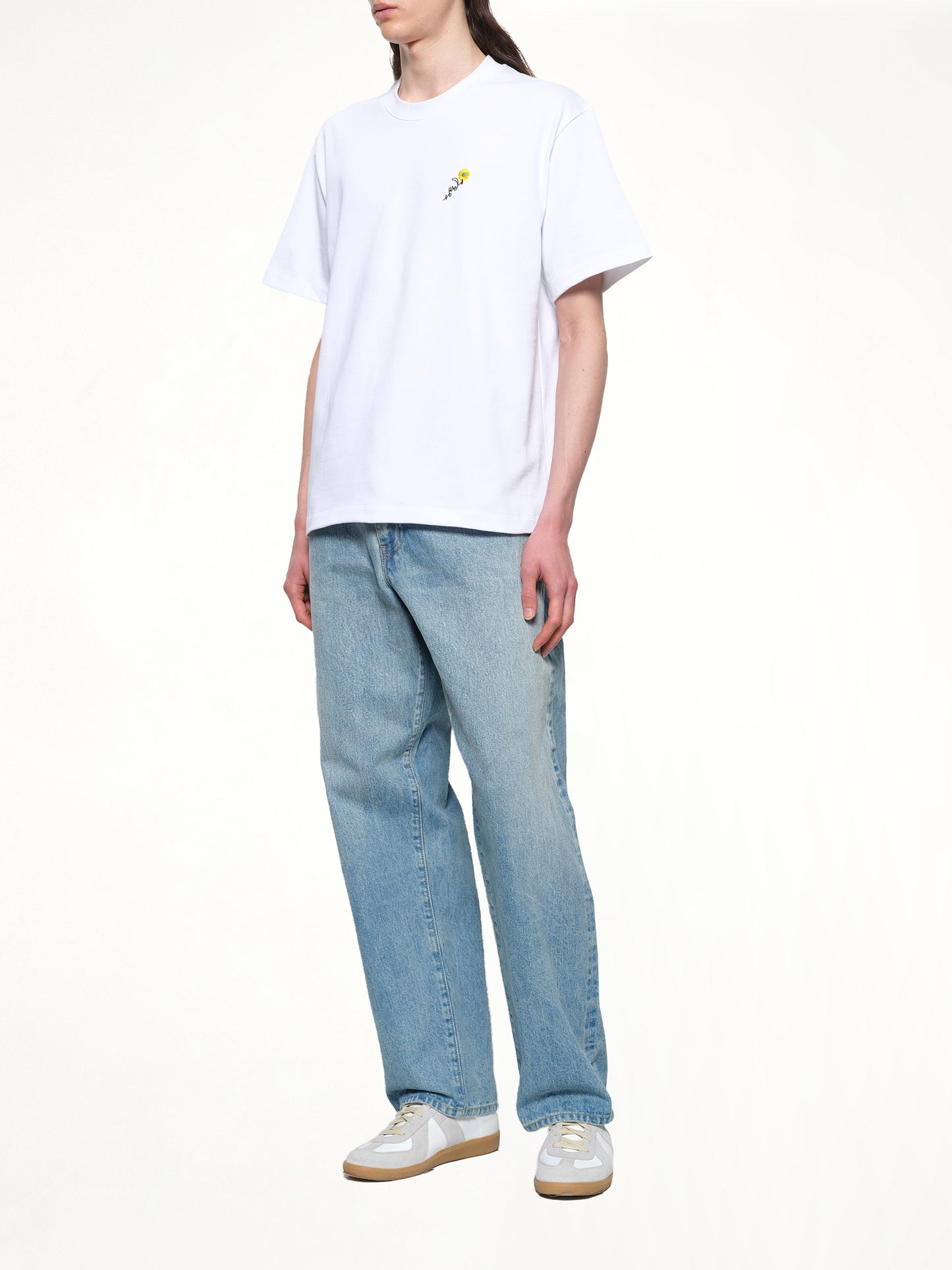 Floral Embroidered T-Shirt in White