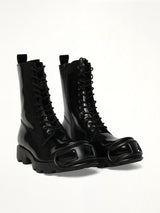 D-HAMMER Boots in Black Front View | DIESEL