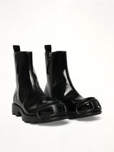D-HAMMER Zip Boots in Black Front View | DIESEL