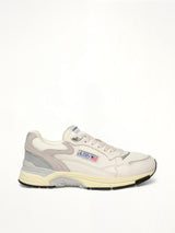 Hyperway Low Sneaker in White/Grey Side View | AUTRY