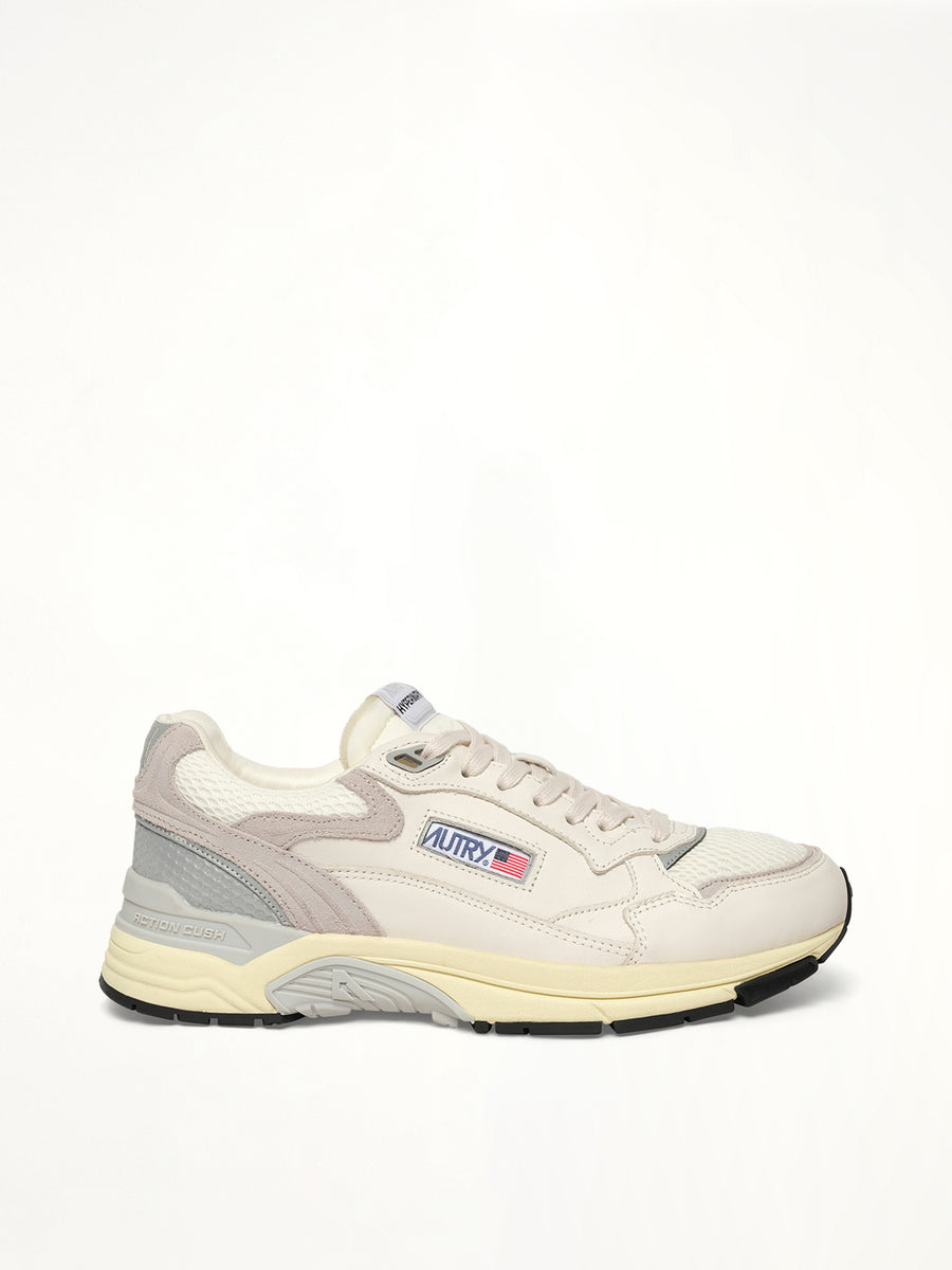 Hyperway Low Sneaker in White/Grey Side View | AUTRY