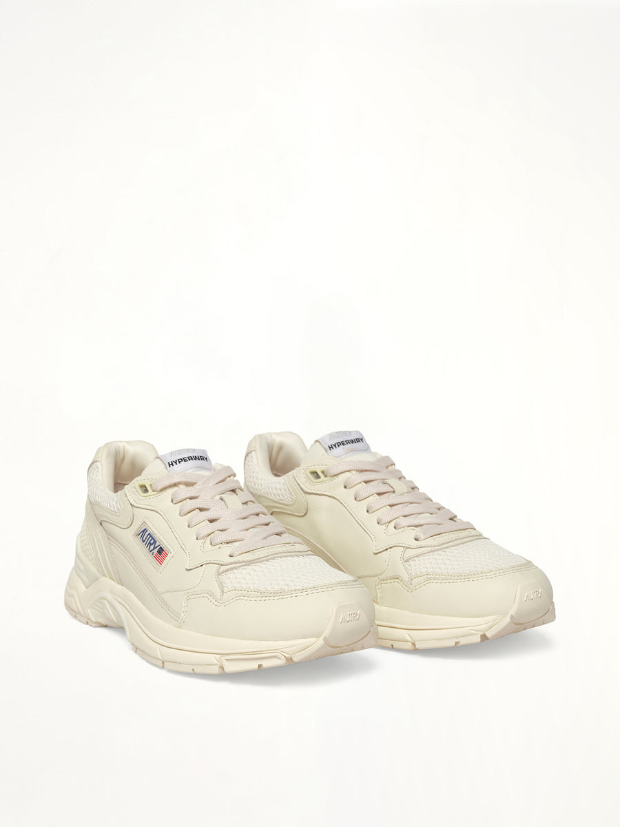 Hyperway Low Sneaker in White/White Front View | AUTRY